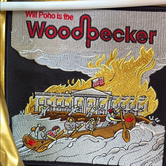 Woodpecker Gold Puffer Vest with Logo Patch *New with tags - Picture 7 of 11